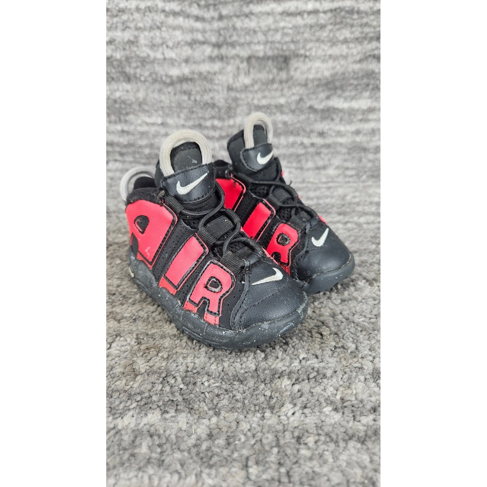 Nike Air More Uptempo Baby Sneakers Red Black‎ White Shoes 6C